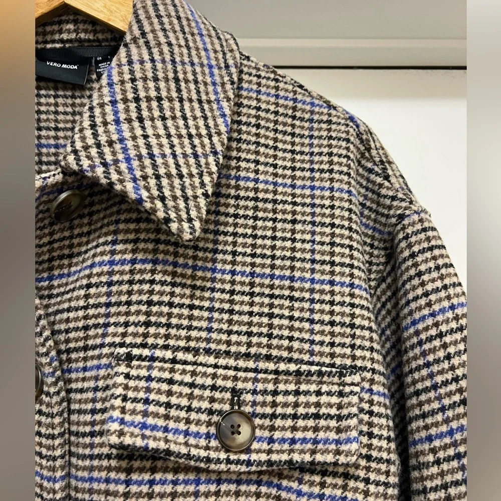 Vero Moda Wool Blend Plaid Coat - Picture 5 of 10